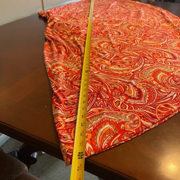 Ashley Stewart Paisley Print Dress 22/24 Vibrant Red & Orange short sleeves - Picture 8 of 9